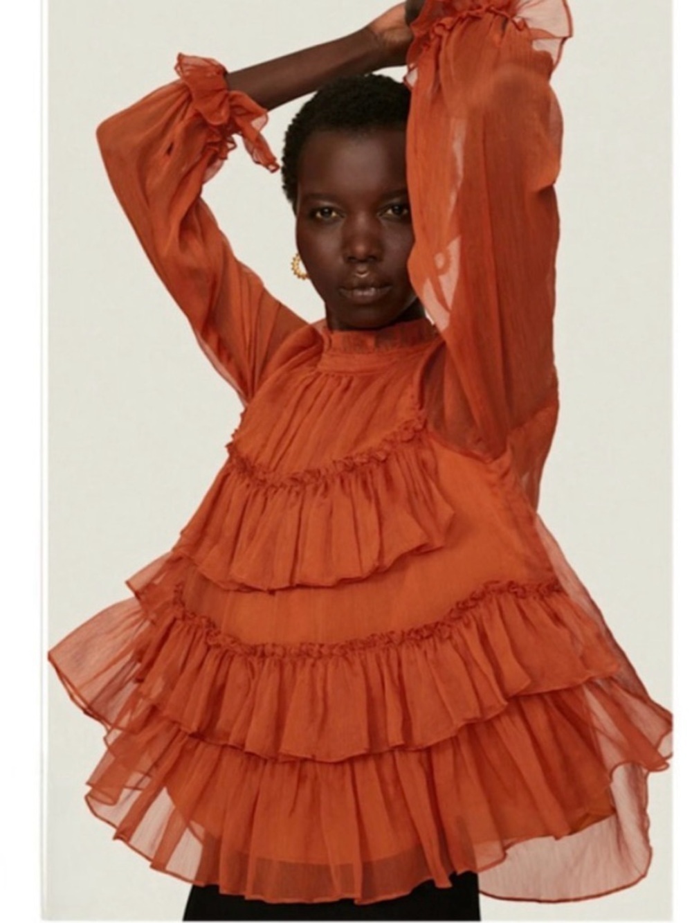 Adam Lippes Tiered Statement Ruffle Top